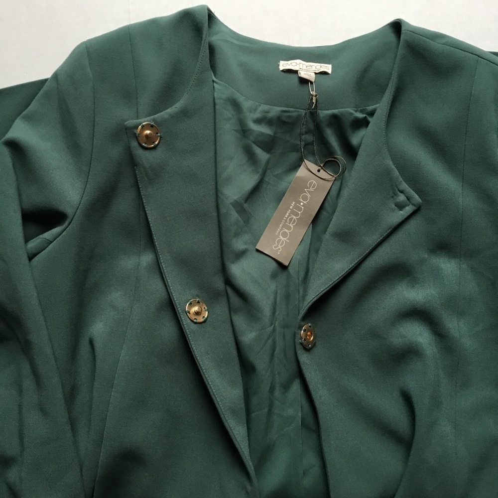 Eva Mendes Green Dress Coat Size Large - Picture 6 of 7